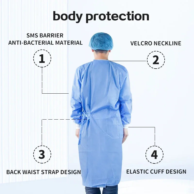 Customized High Quality Disposable Isolation Gown Surgical Gown Factory Wholesale Medical Suits - Image 3