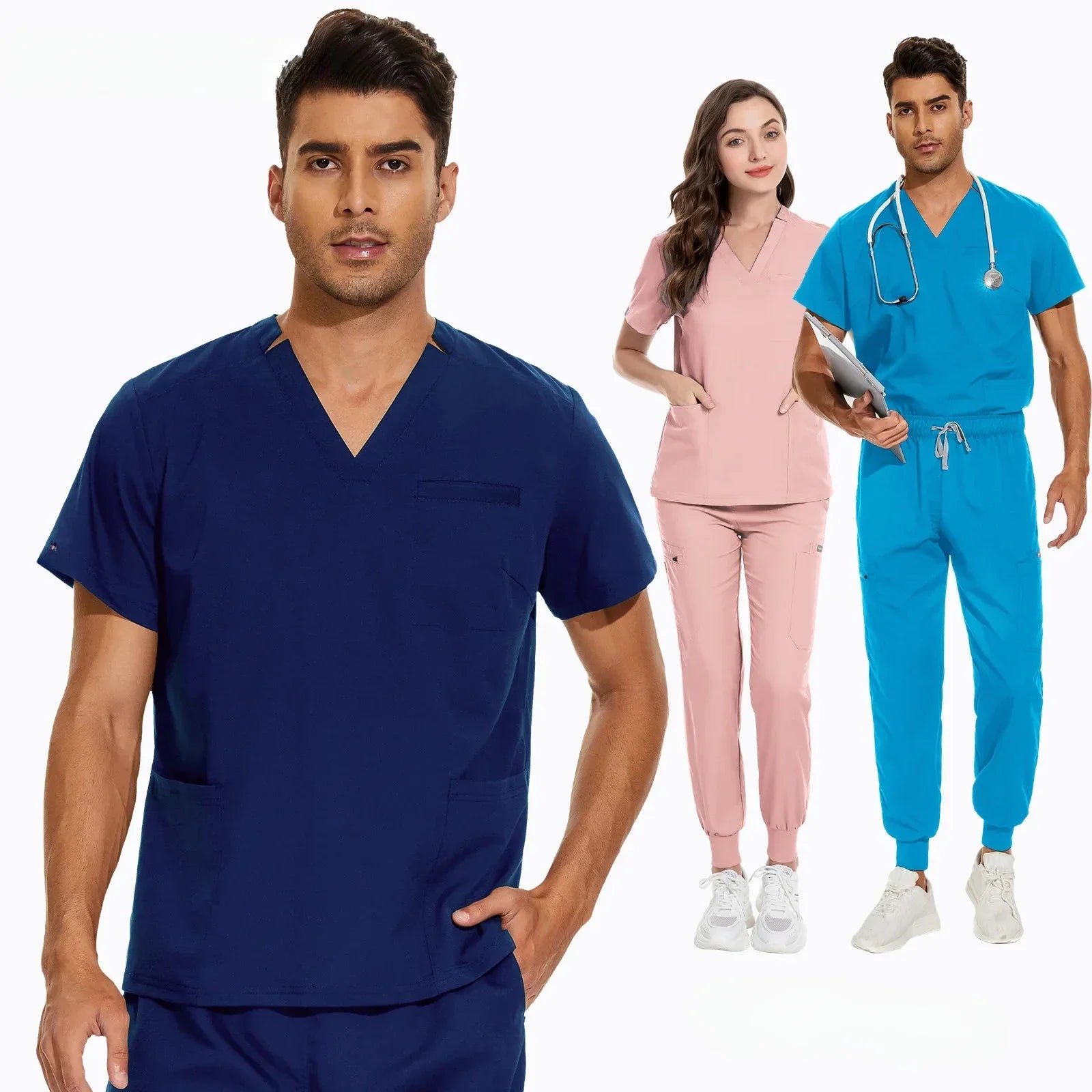 Wholesale Women’s Scrub Clothing Sets Medical Scrubs Suit Nursing Uniform for Men Medical Nurse Scrub Sets Stretch Quick-dry